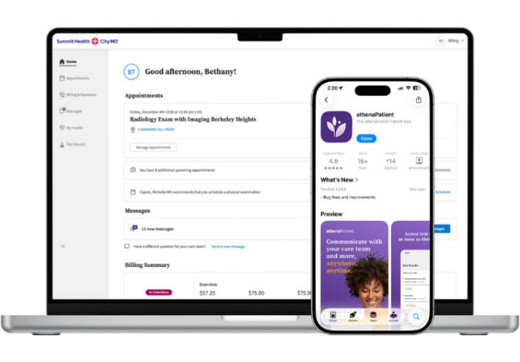 Athena patient mobile app