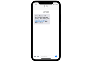 Receive text messages with balance